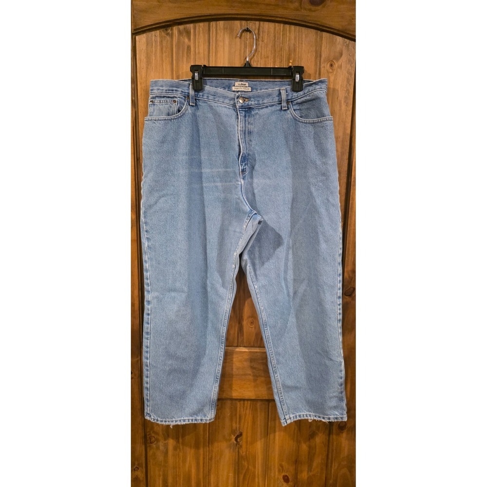 L.L. Bean Baggy Mom Jeans Womens 20P Light Blue Wash Original Relaxed Fit Denim